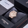 Đồng Hồ Nữ Carnival 8173L2 Dây Cao Su Đen Mặt Vàng Hồng Đính Đá Rose Size 34mm Quartz Japan Carnival 8173L2-VH-DCS-NN