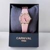 Đồng Hồ Nữ Carnival 8173L2 Dây Cao Su Hồng Đính Đá Rose Size 34mm Quartz Japan Carnival 8173L2-VH-DCS-H