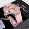 Đồng Hồ Nữ Carnival 8173L2 Dây Cao Su Hồng Đính Đá Rose Size 34mm Quartz Japan Carnival 8173L2-VH-DCS-H