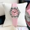 Đồng Hồ Nữ Carnival 8173L2 Dây Cao Su Hồng Đính Đá Silver Size 34mm Quartz Japan Carnival 8173L2-VT-DCS-H