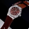 Đồng Hồ Nữ Carnival 8173L2 Dây Cao Su Nâu Đính Đá Silver Size 34mm Quartz Japan Carnival 8173L2-VT-DCS-N