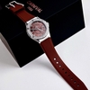 Đồng Hồ Nữ Carnival 8173L2 Dây Cao Su Nâu Đính Đá Silver Size 34mm Quartz Japan Carnival 8173L2-VT-DCS-N