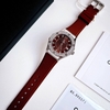 Đồng Hồ Nữ Carnival 8173L2 Dây Cao Su Nâu Đính Đá Silver Size 34mm Quartz Japan Carnival 8173L2-VT-DCS-N