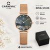 Đồng Hồ Nữ Carnival 8253L-VH-DK Dây Mesh Màu Vàng Hồng Mặt Xà Cừ Đen Size 30mm Mỏng Nhỏ Xinh