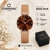 Đồng Hồ Nữ Carnival 8253L-VH-N Dây Mesh Màu Vàng Hồng Mặt Nâu Size 30mm Mỏng Nhỏ Xinh