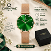 Đồng Hồ Nữ Carnival 8253L-VH-XL Dây Mesh Màu Vàng Hồng Mặt Xanh Lá Size 30mm Mỏng Nhỏ Xinh