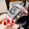 Set Đồng Hồ Nữ Hanboro by Huboler Quartz Dây Cao Su Hồng Mặt Nhện Size 36mm Chính Hãng