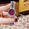 Set Đồng Hồ Nữ Roberto Era RE5651 Dây Thép Silver Mặt Tím Viền Đính Đá Size 31mm