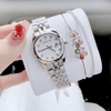 Set Đồng Hồ Nữ Roberto Era RE5682 Dây Thép Silver Mặt Xà Cừ Trắng Size 31mm