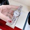 Set Đồng Hồ Nữ Roberto Era RE5682 Dây Thép Silver Mặt Xà Cừ Trắng Size 31mm