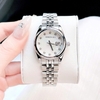 Set Đồng Hồ Nữ Roberto Era RE5682 Dây Thép Silver Mặt Xà Cừ Trắng Size 31mm