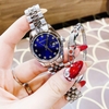 Set Đồng Hồ Nữ Roberto Era RE5684 Dây Thép Silver Mặt Xanh Dương Size 31mm