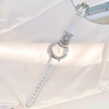 Đồng Hồ Nữ Davena Báo Ánh Trăng 32110 Dây Da Lụa Vỏ Silver Size 34mm