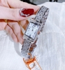 Đồng Hồ Nữ Davena Mặt Chữ Nhật 61690 Vỏ Silver Size 19x29mm