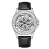 Đồng Hồ Nữ Davena Mặt Xoay 31838 Dây Da Đen Vỏ Silver Size 39mm