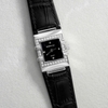 Đồng hồ nữ chính hãng Roberto Era RE1602 dây da đen mặt vuông size 20x30mm vỏ silver