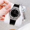 Đồng Hồ Nữ Franklin FL5223 Dây Da Đen Đính Đá Vỏ Silver Size 31mm Tặng Kèm Vòng Tay