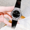 Đồng Hồ Nữ Franklin FL5223 Dây Da Đen Đính Đá Vỏ Silver Size 31mm Tặng Kèm Vòng Tay