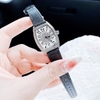 Đồng Hồ Nữ Franklin FL8888 Mặt Ovan Đính Đá Dây Da Đen Silver Size 31mm