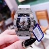 Đồng Hồ Nữ Hanboro Dây Cao Su Trắng Chính Hãng Đính Đá Silver Size 31x44mm Quartz