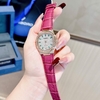 Đồng Hồ Nữ Hanboro Dây Da Tím Mặt Đính Đá Rose Size 36mm Quartz Japan Chính Hãng