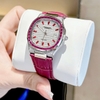 Đồng Hồ Nữ Hanboro Dây Da Tím Mặt Đính Đá Tím Size 36mm Quartz Japan Chính Hãng
