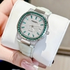 Đồng Hồ Nữ Hanboro Dây Da Xanh Mint Mặt Đính Đá Xanh Size 36mm Quartz Japan Chính Hãng