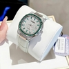 Đồng Hồ Nữ Hanboro Dây Da Xanh Mint Mặt Đính Đá Xanh Size 36mm Quartz Japan Chính Hãng