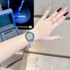 Đồng Hồ Nữ Hanboro Dây Da Xanh Mint Mặt Đính Đá Xanh Size 36mm Quartz Japan Chính Hãng