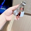 Đồng Hồ Nữ Hanboro Dây Da Xanh Mint Mặt Đính Đá Xanh Size 36mm Quartz Japan Chính Hãng