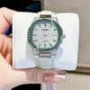 Đồng Hồ Nữ Hanboro Dây Da Xanh Mint Mặt Đính Đá Xanh Size 36mm Quartz Japan Chính Hãng