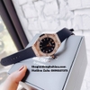 Đồng Hồ Nữ Hanboro Dây Silicone Đen Vỏ Rose Gold 33mm