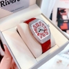 Đồng Hồ Nữ Rivero R9006 Dây Da Đỏ Vỏ Silver 32mm Chính Hãng
