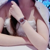 Đồng Hồ Nữ Rivero R9007 Dây Da Đỏ Đính Đá Mặt Oval Size 34mm Vỏ Thép Silver Quartz