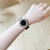 Đồng Hồ Nữ Rivero R9009 Dây Cao Su Đen Vỏ Màu Rose Đính Đá Size 34mm Chính Hãng