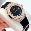 Đồng Hồ Nữ Rivero R9009 Dây Cao Su Đen Vỏ Màu Rose Đính Đá Size 34mm Chính Hãng