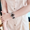 Đồng Hồ Nữ Rivero R9009 Dây Cao Su Đen Vỏ Màu Silver Đính Đá Size 34mm Chính Hãng