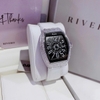Đồng Hồ Nữ Rivero R9066 Mặt Ovan Dây Da Trắng Đính Đá Silver Size 32mm