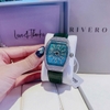 Đồng Hồ Nữ Rivero R9066 Mặt Ovan Dây Da Xanh Lá Đính Đá Silver Size 32mm