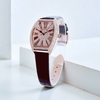 Đồng Hồ Nữ Robero Era Dây Da Đen Chính Hãng Vỏ Rose Size 30x36mm Quartz