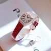 Đồng Hồ Nữ Robero Era Dây Da Đỏ Chính Hãng Vỏ Rose Size 30x36mm Quartz
