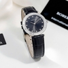 Đồng Hồ Nữ Roberto Era Chính Hãng Dây Da Đen Mặt Đen Đính Đá Silver Size 33mm RE1802
