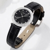 Đồng Hồ Nữ Roberto Era Chính Hãng Dây Da Đen Mặt Đen Đính Đá Silver Size 33mm RE1802