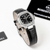 Đồng Hồ Nữ Roberto Era Chính Hãng Dây Da Đen Mặt Đen Vỏ Thép Silver Size 20x30mm RE150