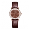 Đồng Hồ Nữ Roberto Era Chính Hãng Dây Da Nâu Mặt Nâu Đính Đá Rose Gold Size 33mm RE1800