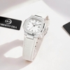 Đồng Hồ Nữ Roberto Era Chính Hãng Dây Da Trắng Mặt Trắng Vỏ Thép Silver Size 20x30mm RE150