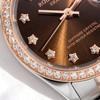 Đồng Hồ Nữ Roberto Era Chính Hãng Dây Demi Rose Mặt Nâu Size 28mm Viền Đính Đá RE1200A