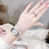 Đồng Hồ Nữ Roberto Era Chính Hãng Dây Thép Bạc Mặt Xà Cừ Trắng Size 28mm Viền Đính Đá RE1201A