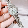 Đồng Hồ Nữ Roberto Era Chính Hãng Dây Thép Bạc Mặt Xà Cừ Trắng Size 28mm Viền Đính Đá RE1201A