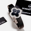 Đồng Hồ Nữ Roberto Era Dây Da Đen Mặt Cỏ 4 Lá Viền Đá Silver Size 28mm ER2602 Chính Hãng